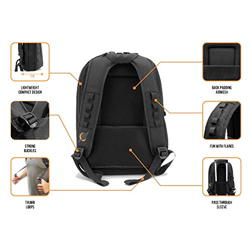 Jetpack Slim Backpack for DVS, Mobile, or Club DJ Gig Set, Bag Carry Laptop, Stand, Tablet, Headphone, Vinyl Records, USB Mobile Devices, Needle Case, Cables, Microphone & More. TSA Compliant (Black) - Image 4