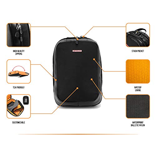 Jetpack Slim Backpack for DVS, Mobile, or Club DJ Gig Set, Bag Carry Laptop, Stand, Tablet, Headphone, Vinyl Records, USB Mobile Devices, Needle Case, Cables, Microphone & More. TSA Compliant (Black) - Image 3