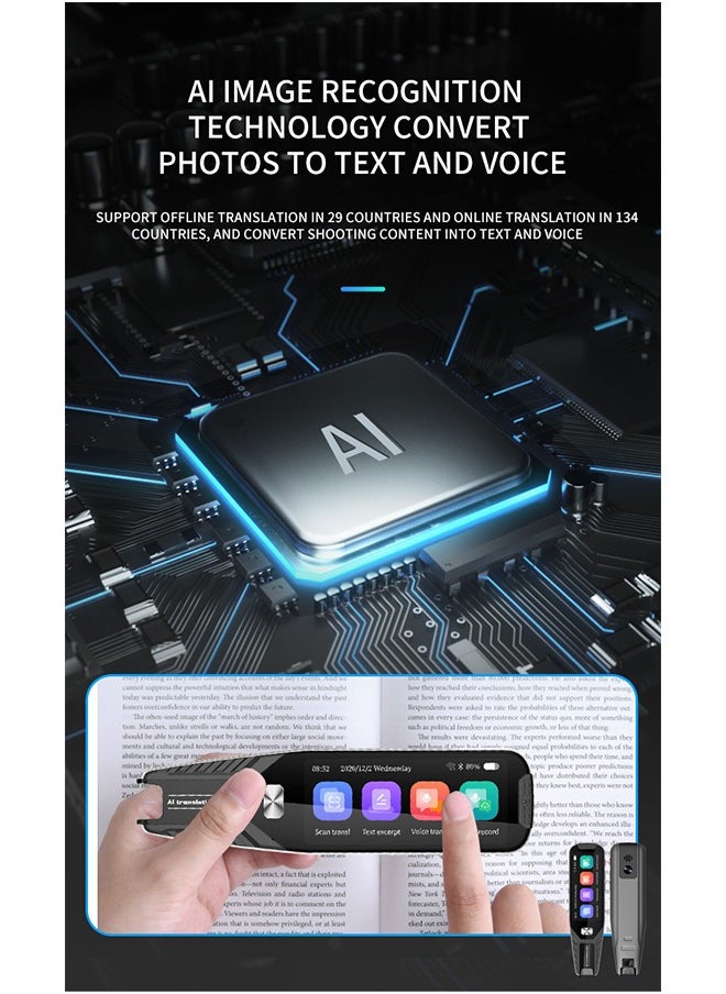Generic - AI International Language Translator Pen And Electronic Dictionary, Real-time Voice Translation Into 138 Languages Including Arabic, Supports Offline Translation, Equipped With Scanning Function - Image 1