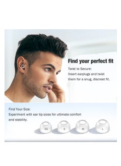 T NEWFUN High-Fidelity Reusable Earplugs | for Concerts Musicians Motorcycles Noise Sensitivity Conditions and More – 8 Ear Tips in XS, S, M, L – 26dB Noise Cancelling - Transparent  - Image 3