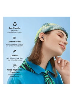 T NEWFUN High-Fidelity Reusable Earplugs | for Concerts Musicians Motorcycles Noise Sensitivity Conditions and More – 8 Ear Tips in XS, S, M, L – 26dB Noise Cancelling - Transparent  - Image 5