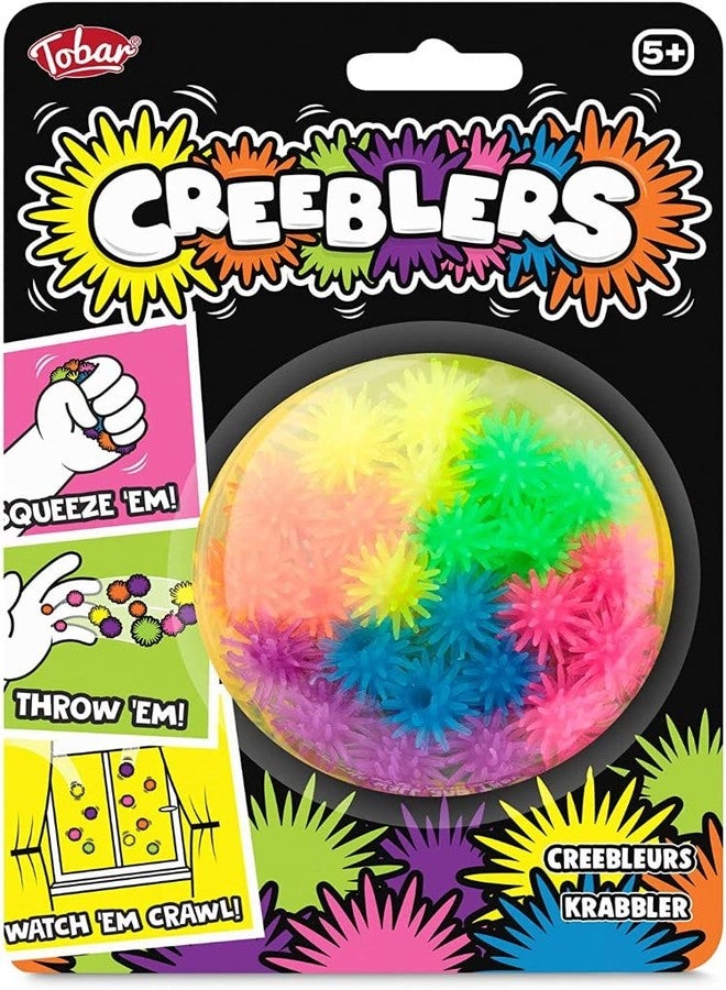 Tobar Creeblers Wall Climbing Tendril Ball Toys - Pack of 24 Assorted Designs and Colours - Image 1