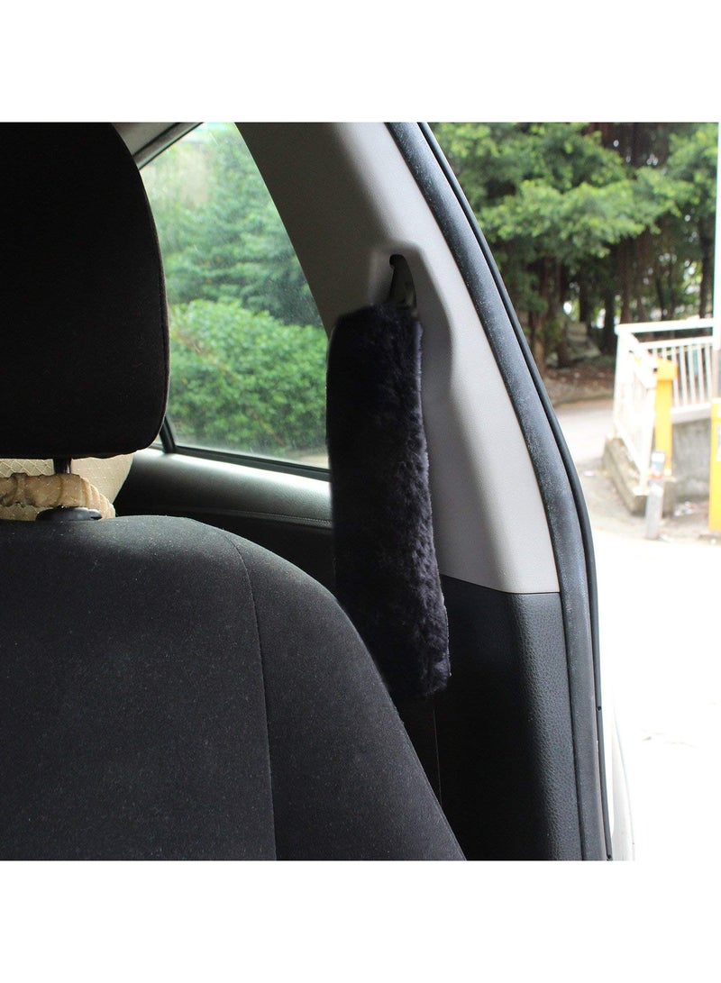 Generic 2-Pack Soft Faux Sheepskin Car Black Seat Belt Cover Pad,Car Safety Seat Belt Strap Shoulder Pad for Adults and Children,Suitable for Car Seat Belt,Backpack,Shoulder Bag - Image 4