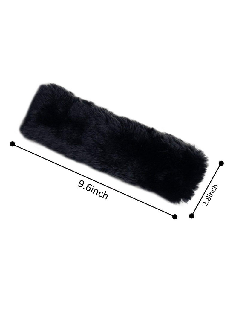 Generic 2-Pack Soft Faux Sheepskin Car Black Seat Belt Cover Pad,Car Safety Seat Belt Strap Shoulder Pad for Adults and Children,Suitable for Car Seat Belt,Backpack,Shoulder Bag - Image 3