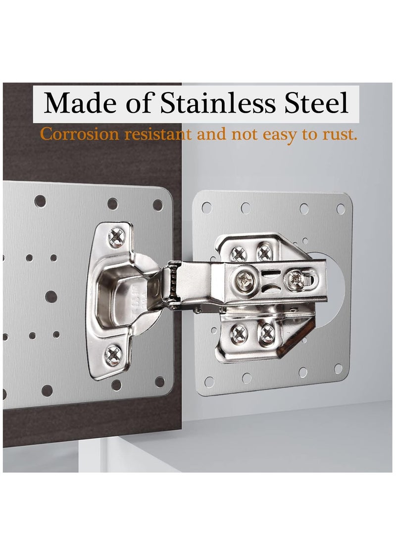 Generic 12PCS Hinge Repair Brackets, Cabinet Hinge Repair Plate, Hinge Repair Brackets for Cabinet Furniture Drawer Window Stainless Steel Plate Repair  - Image 4