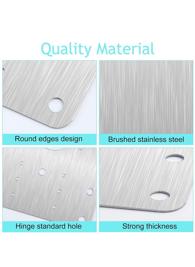 Generic 12PCS Hinge Repair Brackets, Cabinet Hinge Repair Plate, Hinge Repair Brackets for Cabinet Furniture Drawer Window Stainless Steel Plate Repair  - Image 3