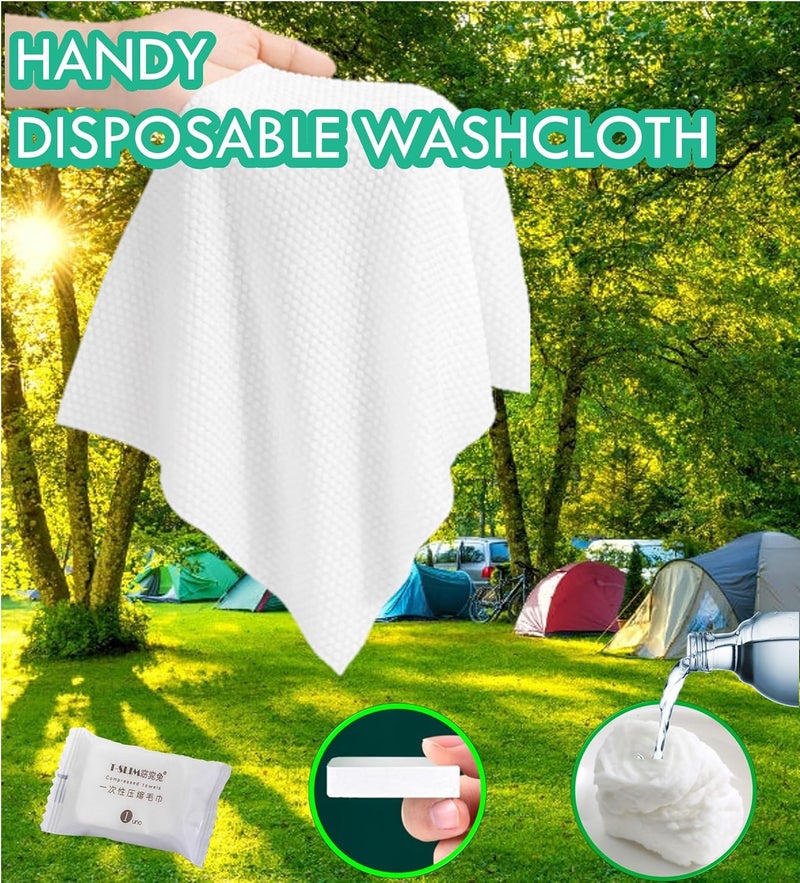 QUALIALL Premium Compressed Towel Tablet, Essential Face Washcloths for Travel, Camping, Hiking, Sports and Beyond, Portable Disposable Thicker Larger, Pure Cotton, 20PCS - Image 5