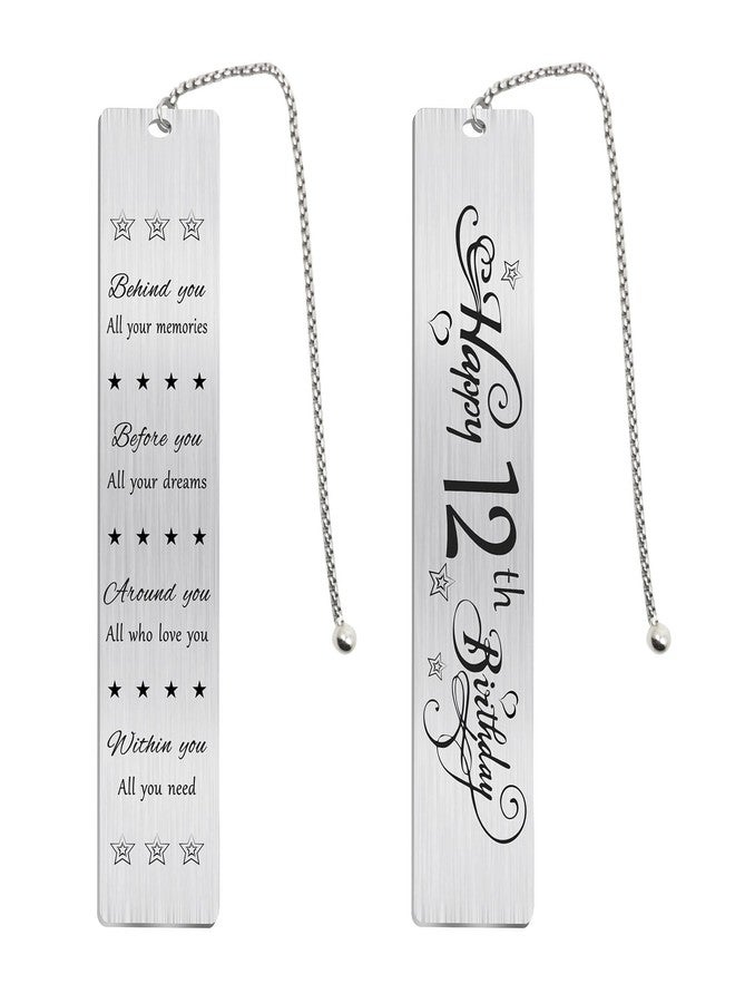 Jzxwan Happy 12th Birthday Gifts for Teen Girls Boys, Sweet 12 Year Old Birthday Bookmark Gift for Women Men, 12 Yr Bday Book Mark for Teenager, 2013 Bd Present, Funny 12th Bday Card Decorations - Image 1