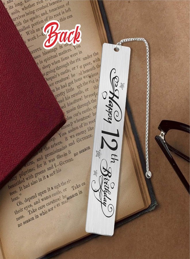 Jzxwan Happy 12th Birthday Gifts for Teen Girls Boys, Sweet 12 Year Old Birthday Bookmark Gift for Women Men, 12 Yr Bday Book Mark for Teenager, 2013 Bd Present, Funny 12th Bday Card Decorations - Image 5