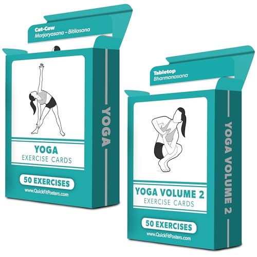Palace Learning 2 Pack Yoga Pose Exercise Cards Volume 1 & 2 - Yoga Positions and Workout Fitness Cards with Over 100 Poses - 2.5" x 3.5" - Image 1