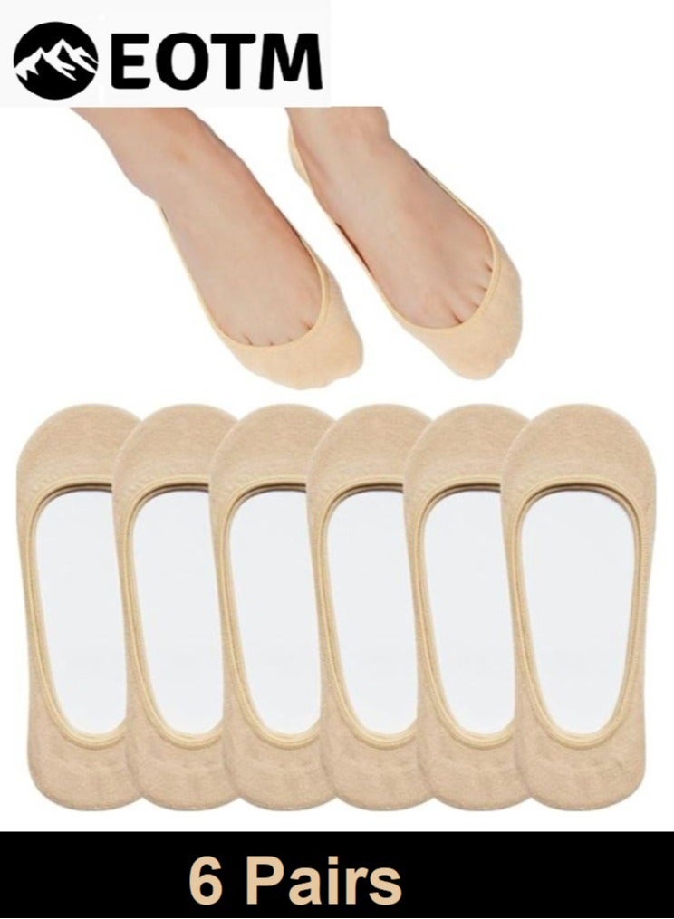 EOTM 6 Pairs Non Slip Invisible Ultra Low Cut No Show Socks For Women  - Image 1