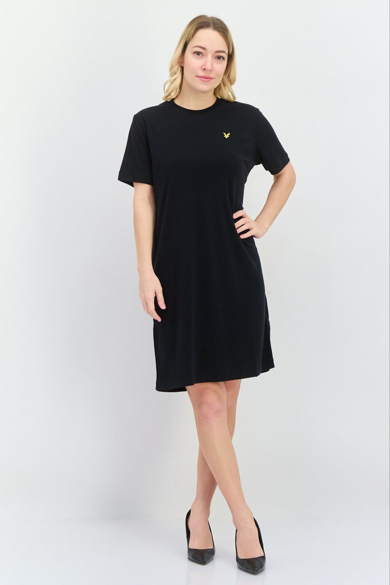 Lyle & Scott Women Brand Logo Casual Mini Dress, Black - Image 1