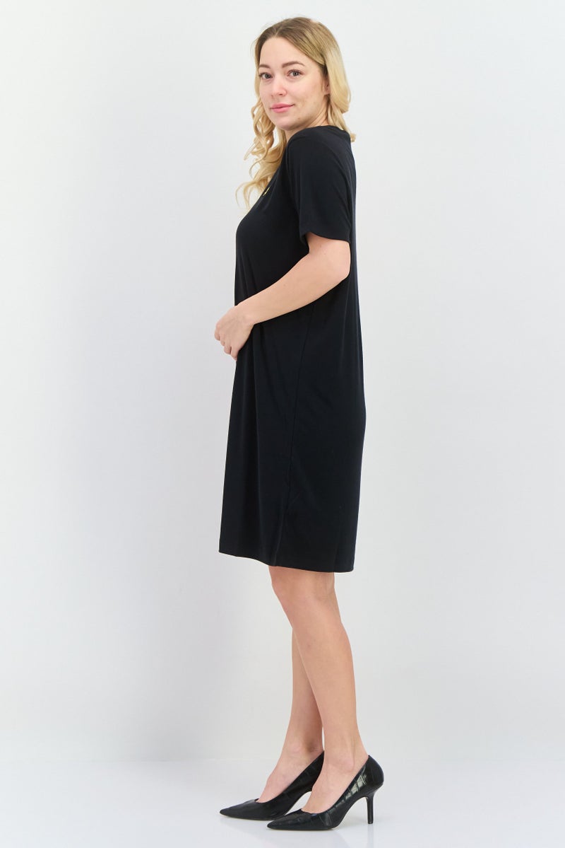 Lyle & Scott Women Brand Logo Casual Mini Dress, Black - Image 3