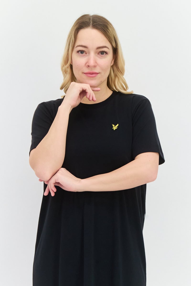 Lyle & Scott Women Brand Logo Casual Mini Dress, Black - Image 2