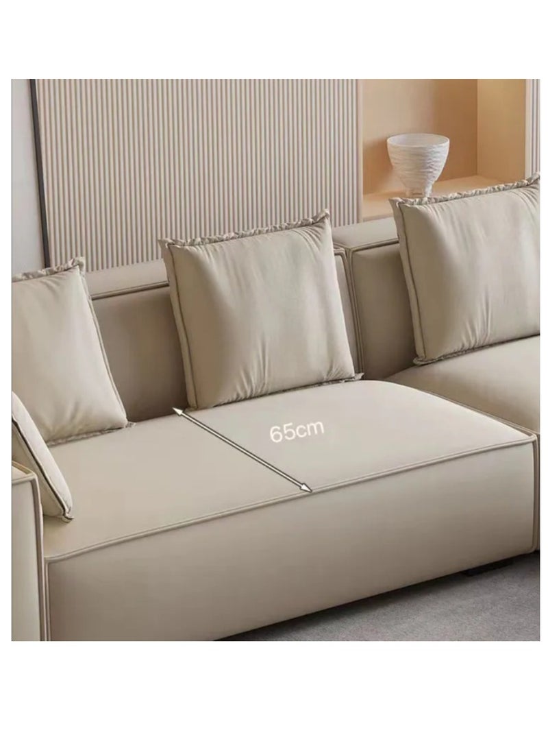 Ripple FURNITURE Luxury Modern Design Home Furniture Sofa L Shape Sofa Velvet Sofa Set Furniture 5 Seater Begie  360X98X70  - Image 5