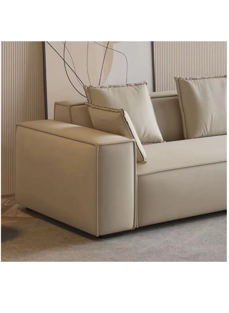 Ripple FURNITURE Luxury Modern Design Home Furniture Sofa L Shape Sofa Velvet Sofa Set Furniture 5 Seater Begie  360X98X70  - Image 4