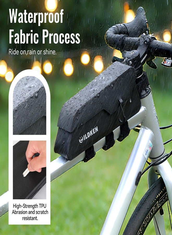 WILDKEN Top Tube Bike Bag, 1.2L Waterproof IPX4 Bike Frame Bag with Magnetic Flap, Bike Rack Bag Top Tube Bag Bolt on or Strap Fixation, Storage Tube Pouch, Tool Storage Bag for MTB Gravel Road Bike - Image 4