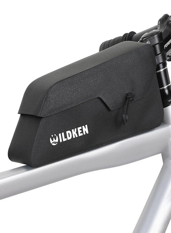 WILDKEN Top Tube Bike Bag, 1.2L Waterproof IPX4 Bike Frame Bag with Magnetic Flap, Bike Rack Bag Top Tube Bag Bolt on or Strap Fixation, Storage Tube Pouch, Tool Storage Bag for MTB Gravel Road Bike - Image 1