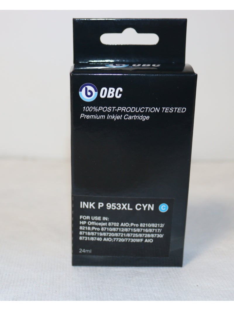 OBC Compatible Cyan Printer Ink Cartridge Replacement for INK P 953XL, Prints up to 1000 Pages in Pure, Professional Colors - Image 1