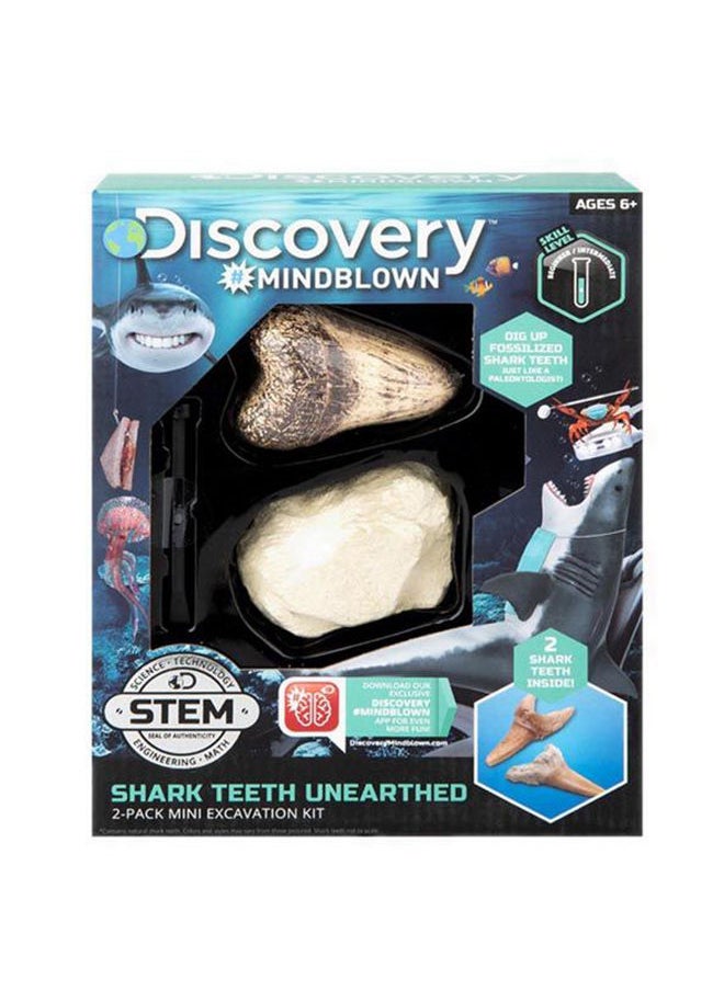 Discovery Mindblown Toy Excavation Kit Mini Shark Tooth 2Pc  - Image 1