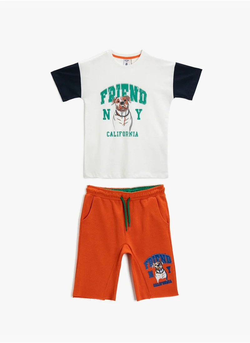 كوتون Printed T-Shirt Crew Neck Cotton