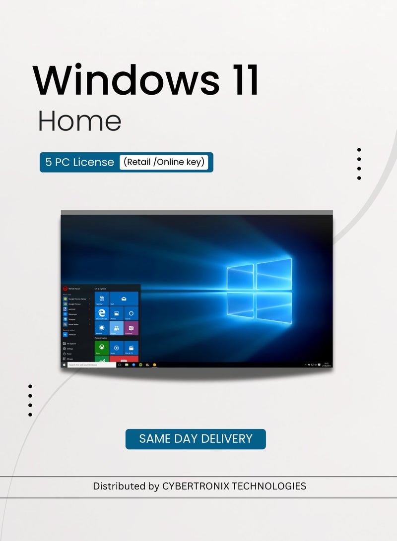 Windows Microsoft Windows 11 Home | 5 PC License (Retail / Online Key) | SAME DAY DELIVERY