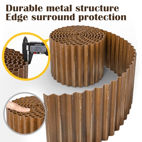 LAVEVE Corrugated Metal Garden Edging 6" x 40Ft, Landscape Edging Border for Lawn, Flower Bed, Garden Fence, Paver Edging (Real Rusted) - Image 2