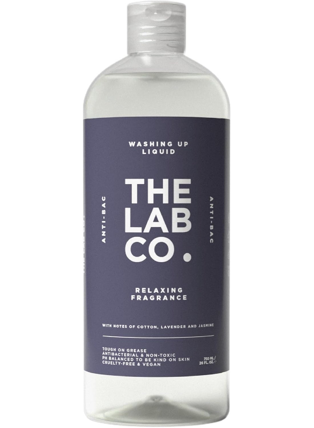 The Lab Co. Relaxing Fragrance Washing Up Liquid Antibacterial Dishwashing Lavender & Jasmine 750ML