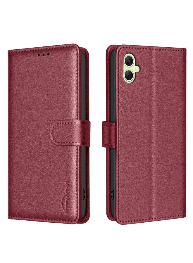 اس-توب جراب هاتف Samsung Galaxy A06 من الجلد المقاوم للسرقة بتقنية RFID وملمس الليتشي - Image 1