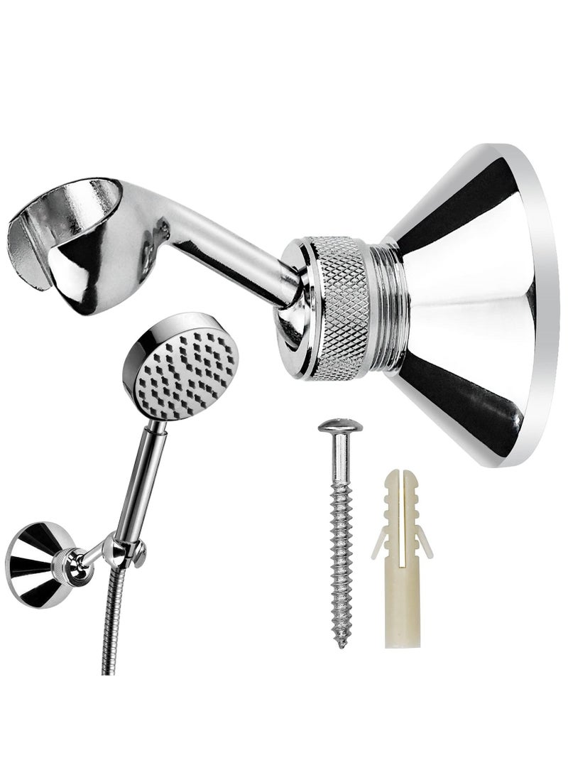 Shower Head Holder, Adjustable Removable Shower Wall Bracket Zinc Alloy Bathroom Shower Wand Wall Mounted Bracket with Screw for Standard Handheld Shower Hose  - Image 1
