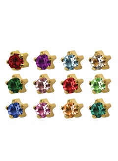 MediSystem Sterilized Earring 24K Gold Plated 4mm Assortment Crystal Stone  - Image 1