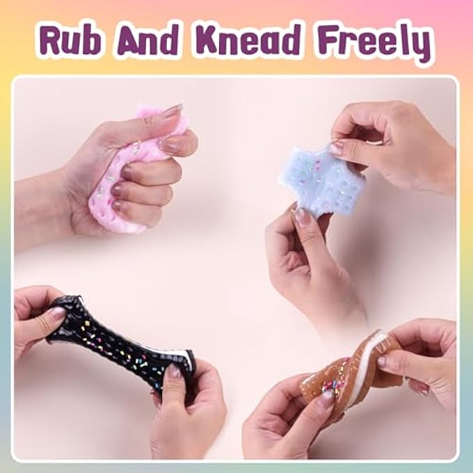 Anboor Sandwich Cookies Squishies Squeeze Toys, 4 Pcs Soft Stress Relief Sensory Toys Novelty Fidget Toy for Kids Teenage Adults - Image 3