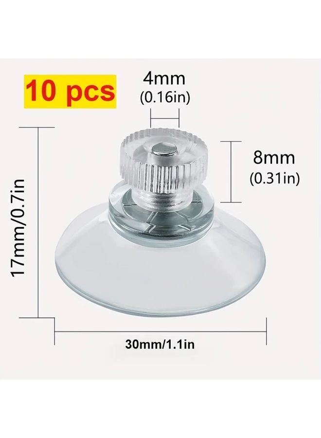 10 قطع من أكواب الشفط PVC الشفافة مع مسامير لخطافات الحمام والمطبخ والمكتب - Image 1