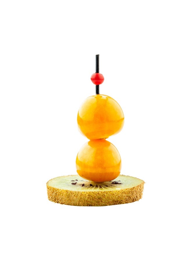 Restaurantware 2.5 Inch Decorative Skewers, 1000 Mini Ball Design Decorative Bamboo Skewers - Sharp Point, Sturdy, Black And Red Bamboo Decorative Picks, For Appetizers Or Garnishes - Image 2