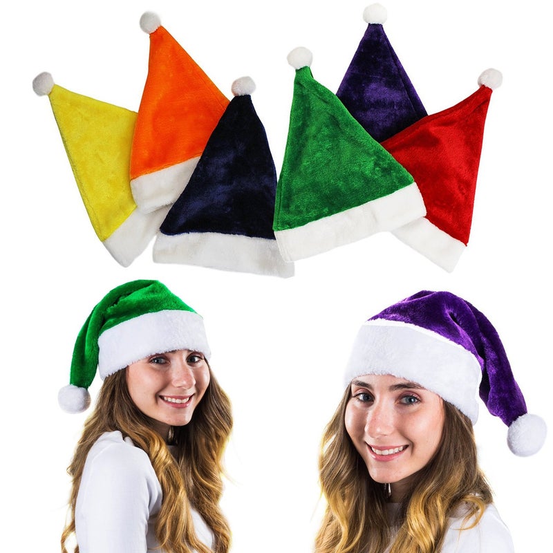 Tigerdoe Dwarf Hats â€“ Gnome Hats â€“ Storybook Character Costumes - Elf Accessories - Santa Hat - Christmas Holiday - Novelty 2 Pack (6 Pack Colorful Santa Hat) - Image 1