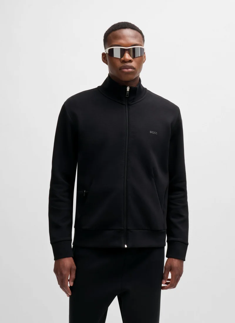 بوس Zip-up sweatshirt in stretch cotton with hidden pocket