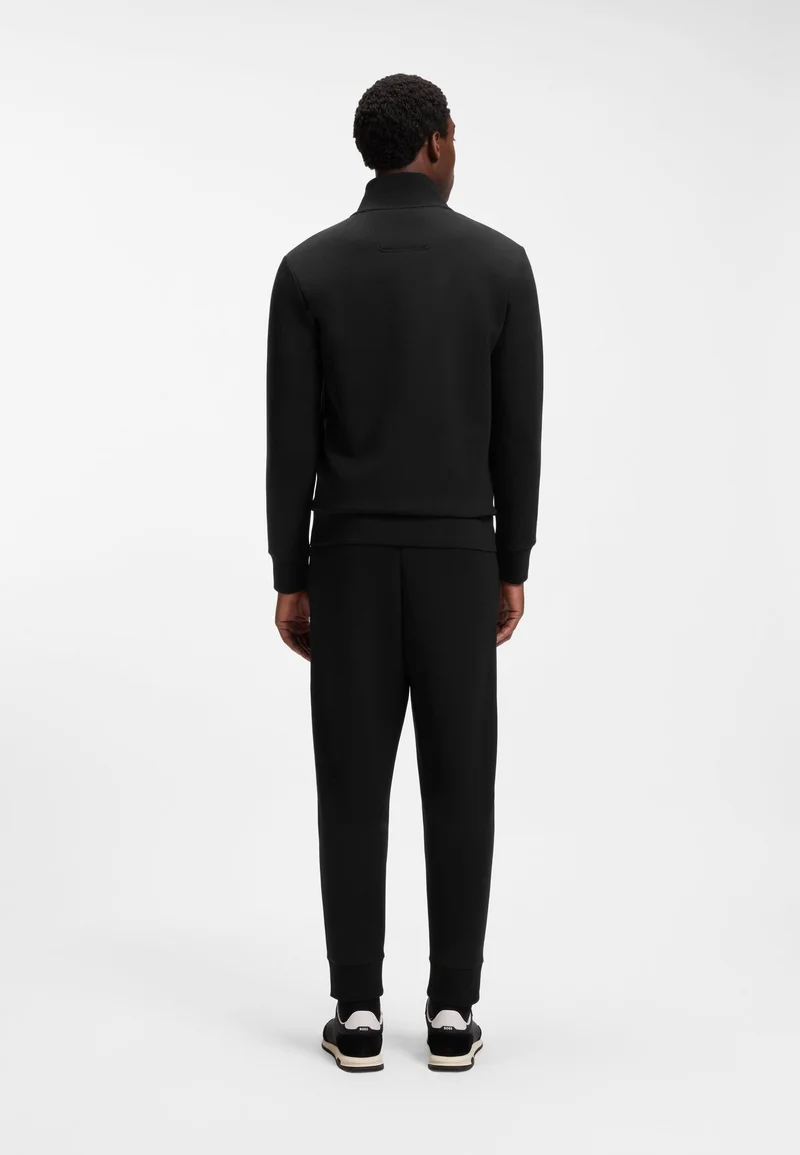 BOSS Zip-up sweatshirt in stretch cotton with logo print