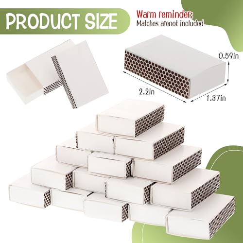 DANHMAO 100 Pack Blank Matches Containers,DIY Match Holder with Double-Sided Striker,Blank Match Storage Boxes for Wedding Baby Shower Tea Party Guests,Matches Box for Decorative(No Matches) - Image 2
