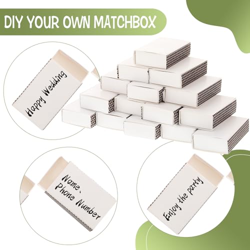 DANHMAO 100 Pack Blank Matches Containers,DIY Match Holder with Double-Sided Striker,Blank Match Storage Boxes for Wedding Baby Shower Tea Party Guests,Matches Box for Decorative(No Matches) - Image 4