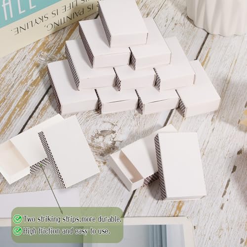 DANHMAO 100 Pack Blank Matches Containers,DIY Match Holder with Double-Sided Striker,Blank Match Storage Boxes for Wedding Baby Shower Tea Party Guests,Matches Box for Decorative(No Matches) - Image 5