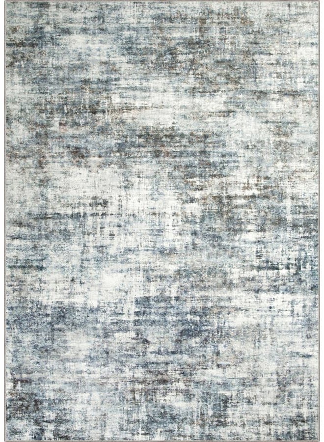 Gent drizz 10x14 Area Rugs Washable Rug: Modern Abstract Living Room Rug Soft Anti-Skid Thin Carpet Indoor Floor Non-Shedding Carpets for Bedroom Dining Room Farmhouse Nursery Home Office Blue Multi - Image 2