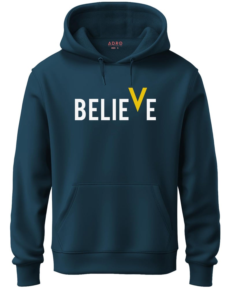 ADRO Men's Cotton Neck Hooded Sweatshirt (H21-M-BVV-SB_Teal_3XL) - Image 1