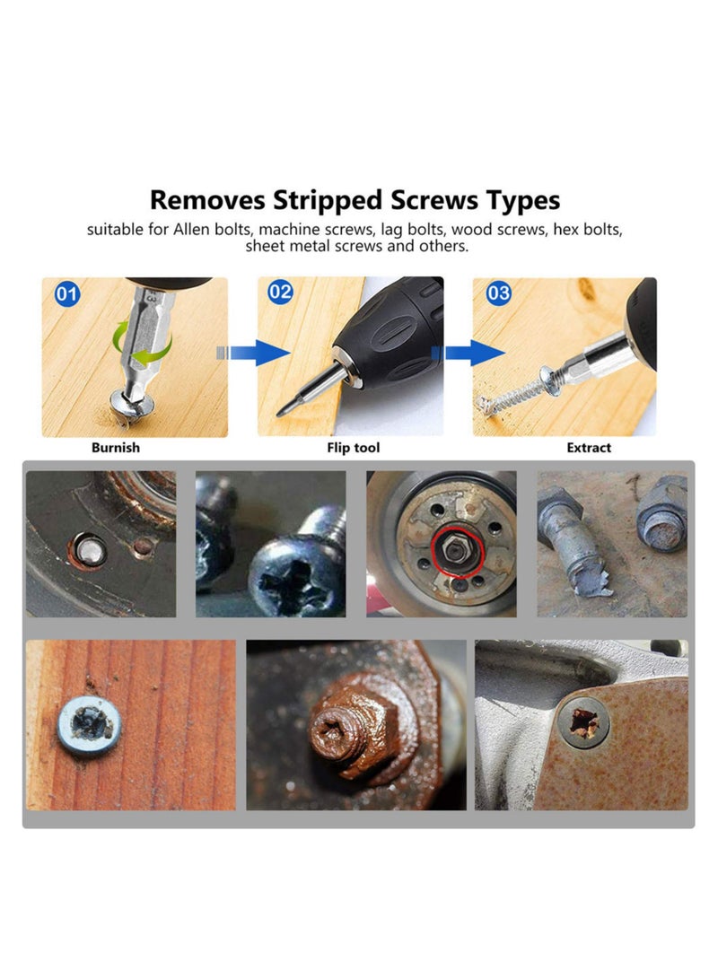 Damaged Screw Bolt Extractor Kit 6 PCS, Extractor Remover Tool and Drill Bit Set, Stripped Screw Remover, Broken Bolt Extractor Kit Made from H.S.S. 4341# - Image 4