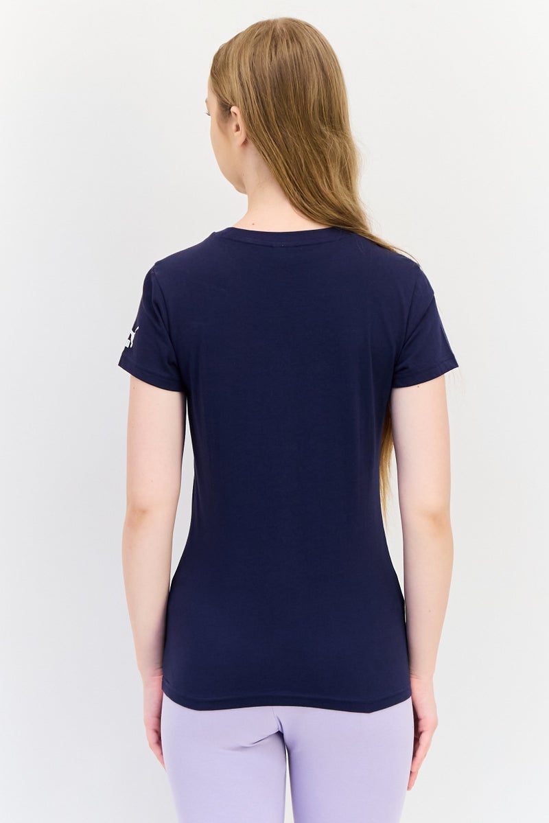 PUMA Women Sportswear Fit Graphic Print Outdoor T-Shirt, Navy - Image 4