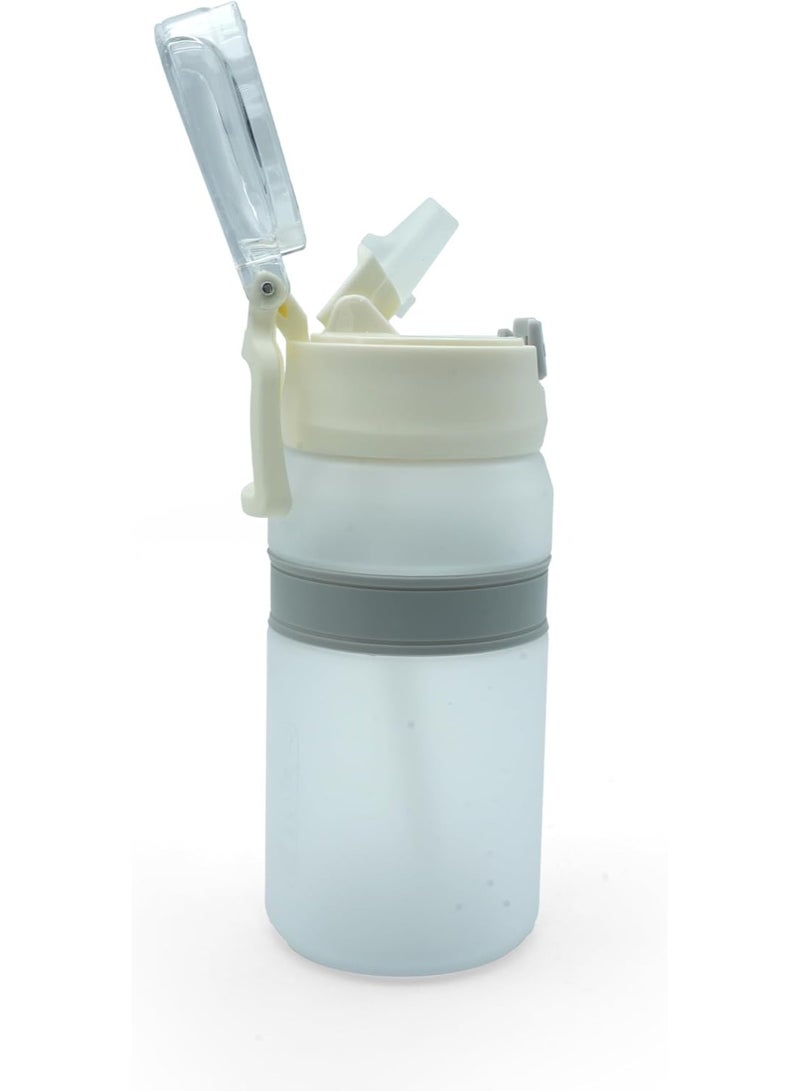 TR6 Hydra Boost Active Frosted 550ml BPA Free Tritan Bottle with  Straw, Lockable Flip Lid Leakproof, Lightweight & Stylish Ideal for Gym, Work, School & Outdoor Use (White) - Image 2