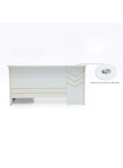 Exclusive Collection of Ultra-Modern Wooden Executive Desks with Locker Drawers – White, 140cm