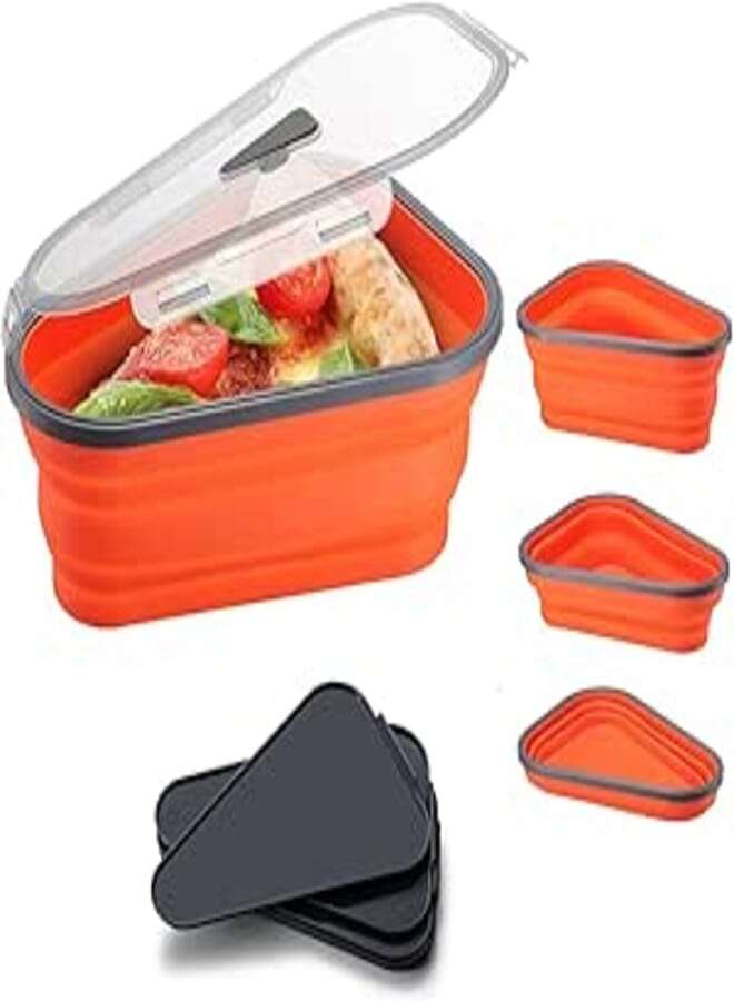 NancyL Pizza Storage Container, Expandable Pizza Slice Container with Pizza Cutter and 5 Microwavable Serving Trays, Reusable Pizza Pan Pizza Box Set with Lids to Leftover Organization and Space Saver