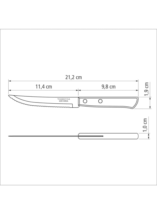 Tramontina Stainless Steel Polywood 5 Knife - Image 2