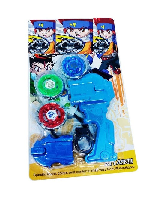 Bae-blade 4D 4 in 1 System Metal Fighters Fury with Metal Fight Ring and Handle Launcher Toy - Multicolor (Color May Vary)