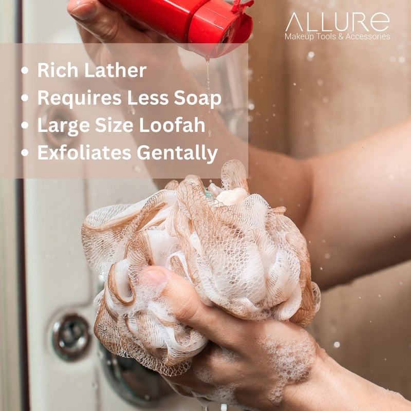 Allure Bathing Sponge Loofah - Pack of 2 L Size Assorted Color Loofah - Image 4